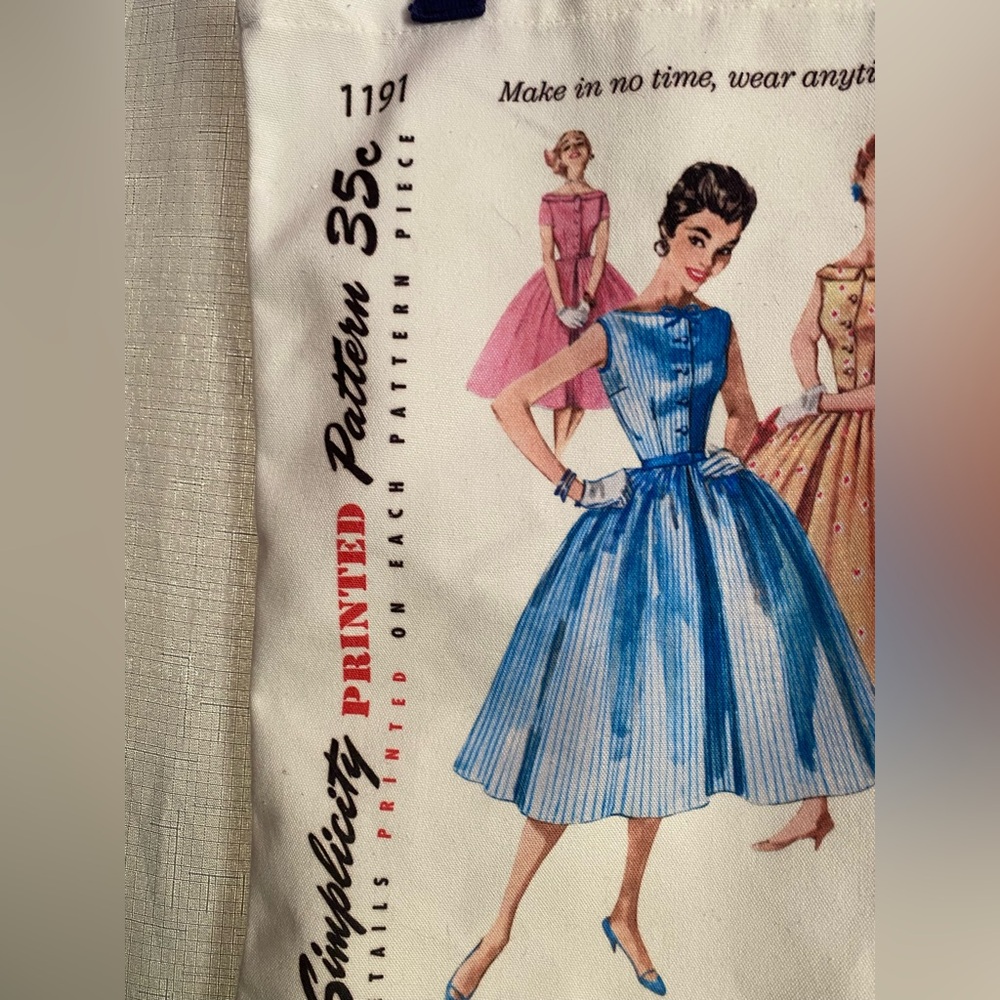 Simplicity Vintage Fashion 1950's ''Make in No Time'' Shoulder Tote Bag - Picture 3 of 4